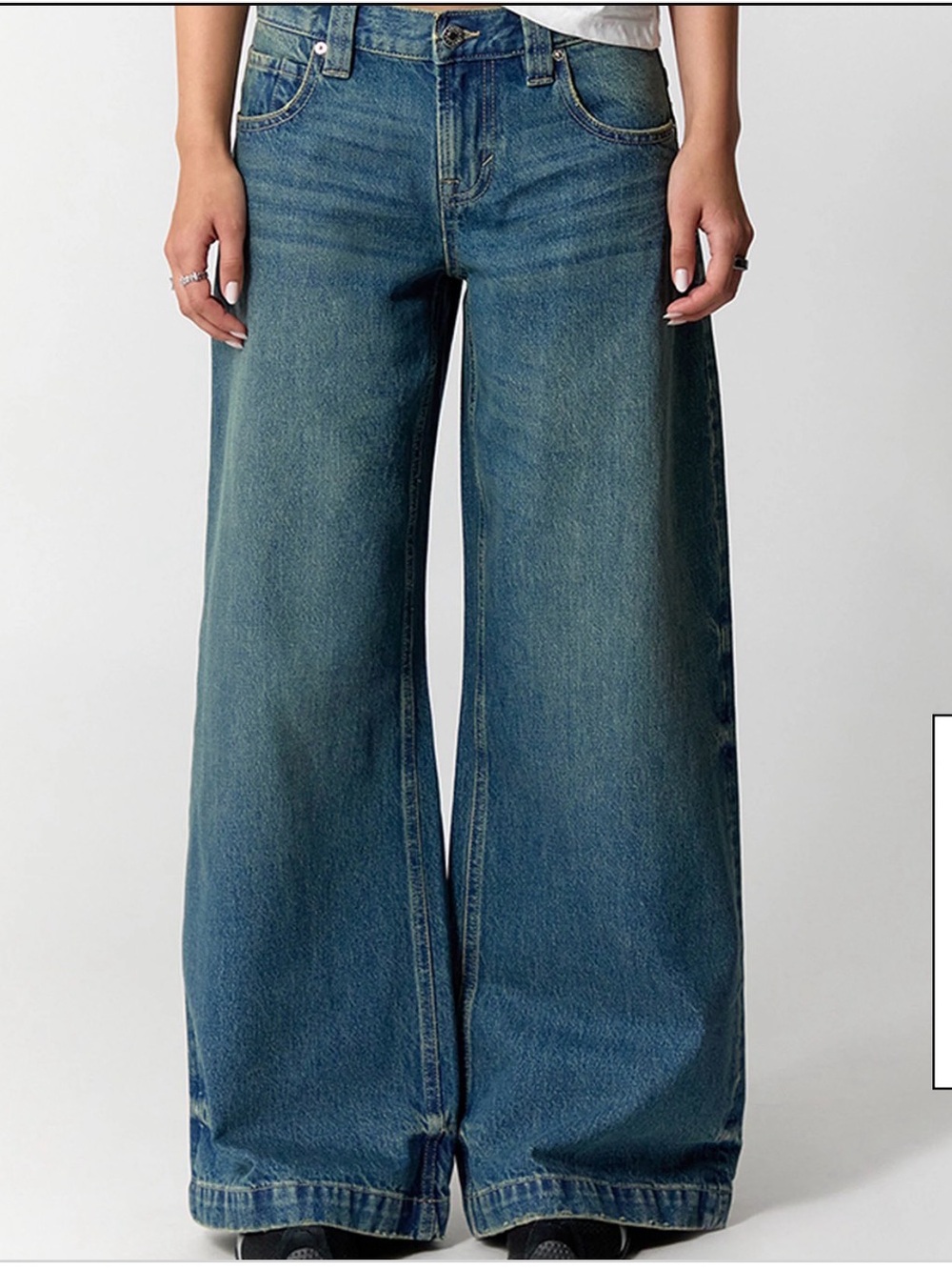 Pacsun Sloane Low Rise Ultra Baggy Jeans Dark Indigo Size 27